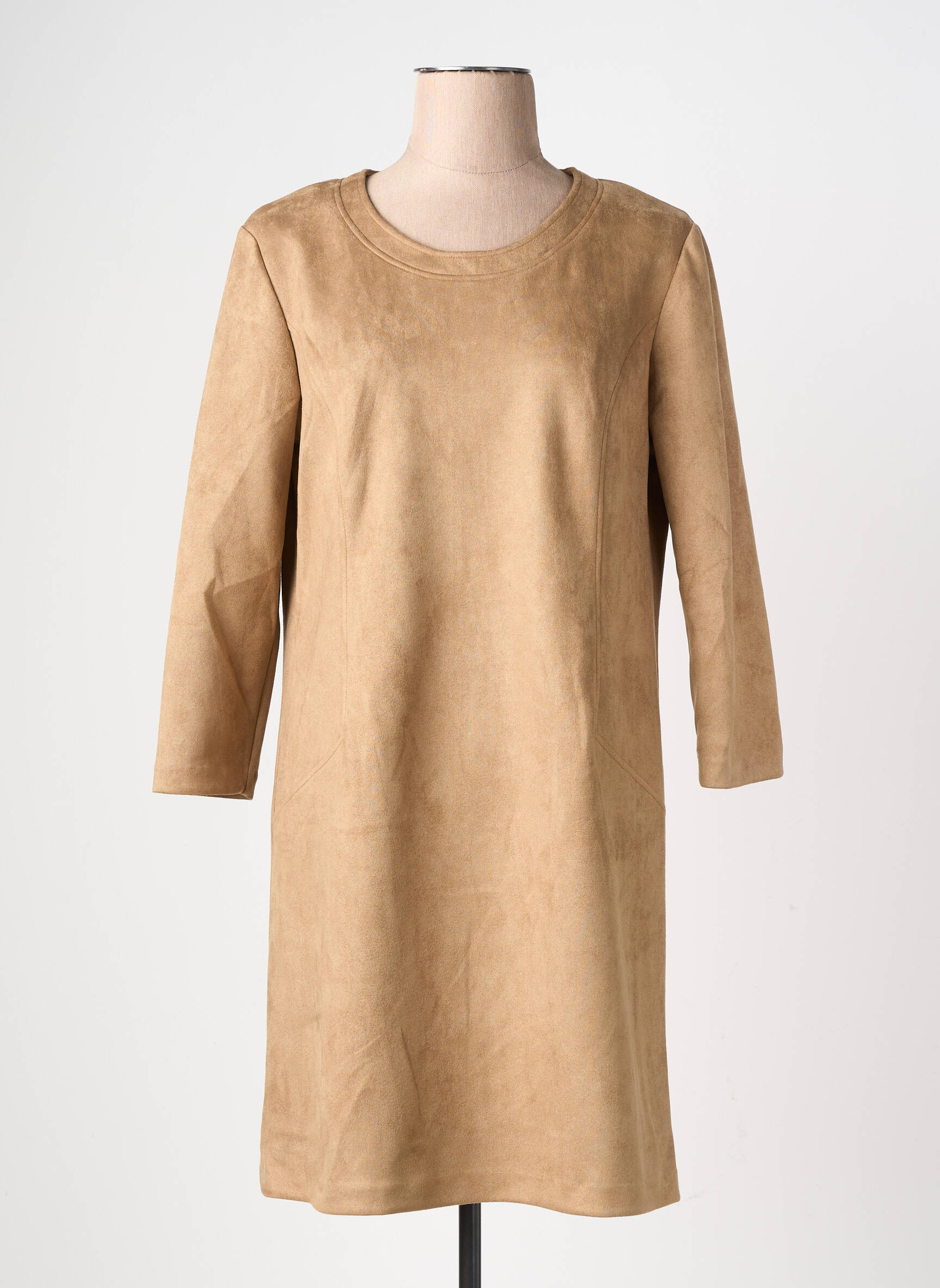 Rochie midi mâneci lungi mâneci lungi bej GEVANA femeie