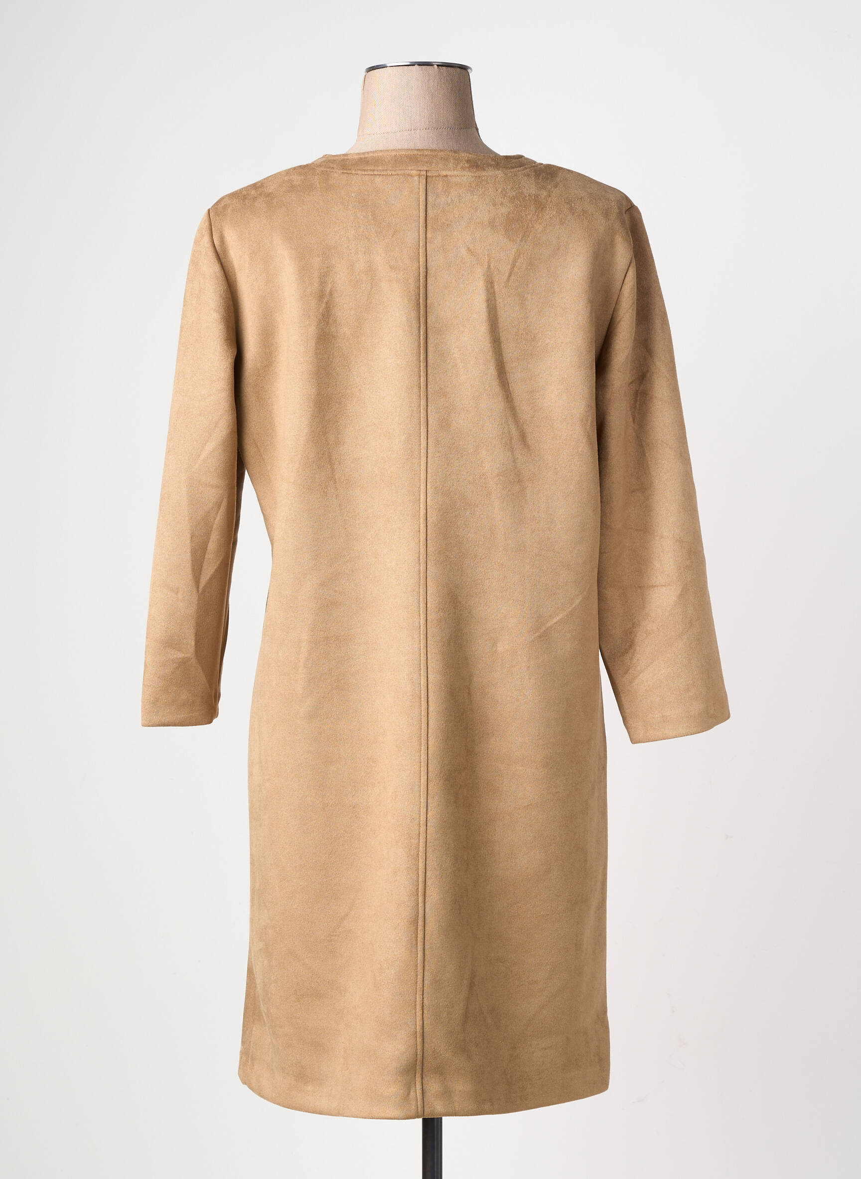 Rochie midi mâneci lungi mâneci lungi bej GEVANA femeie