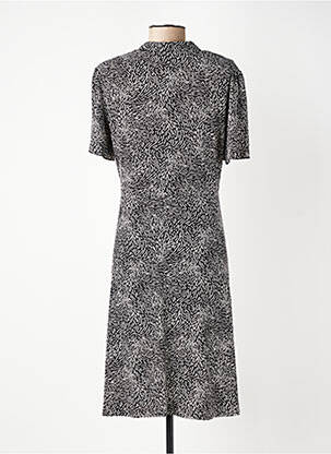 Rochie midi imprimeu fantezie mâneci scurte negru GEVANA femeie