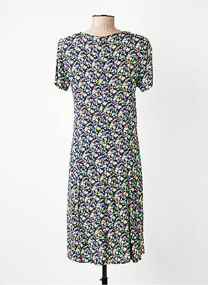 Rochie midi imprimeu floral mâneci scurte albastru GEVANA femeie
