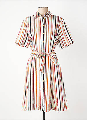 Rochie midi mâneci scurte mâneci scurte bej DIVILUNE femeie