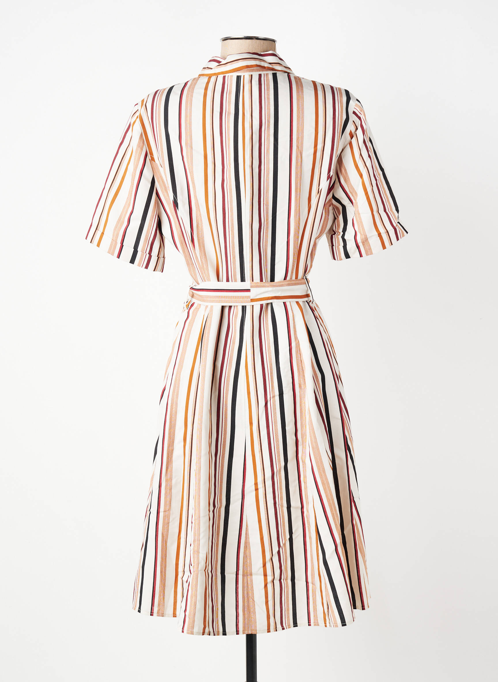 Rochie midi mâneci scurte mâneci scurte bej DIVILUNE femeie
