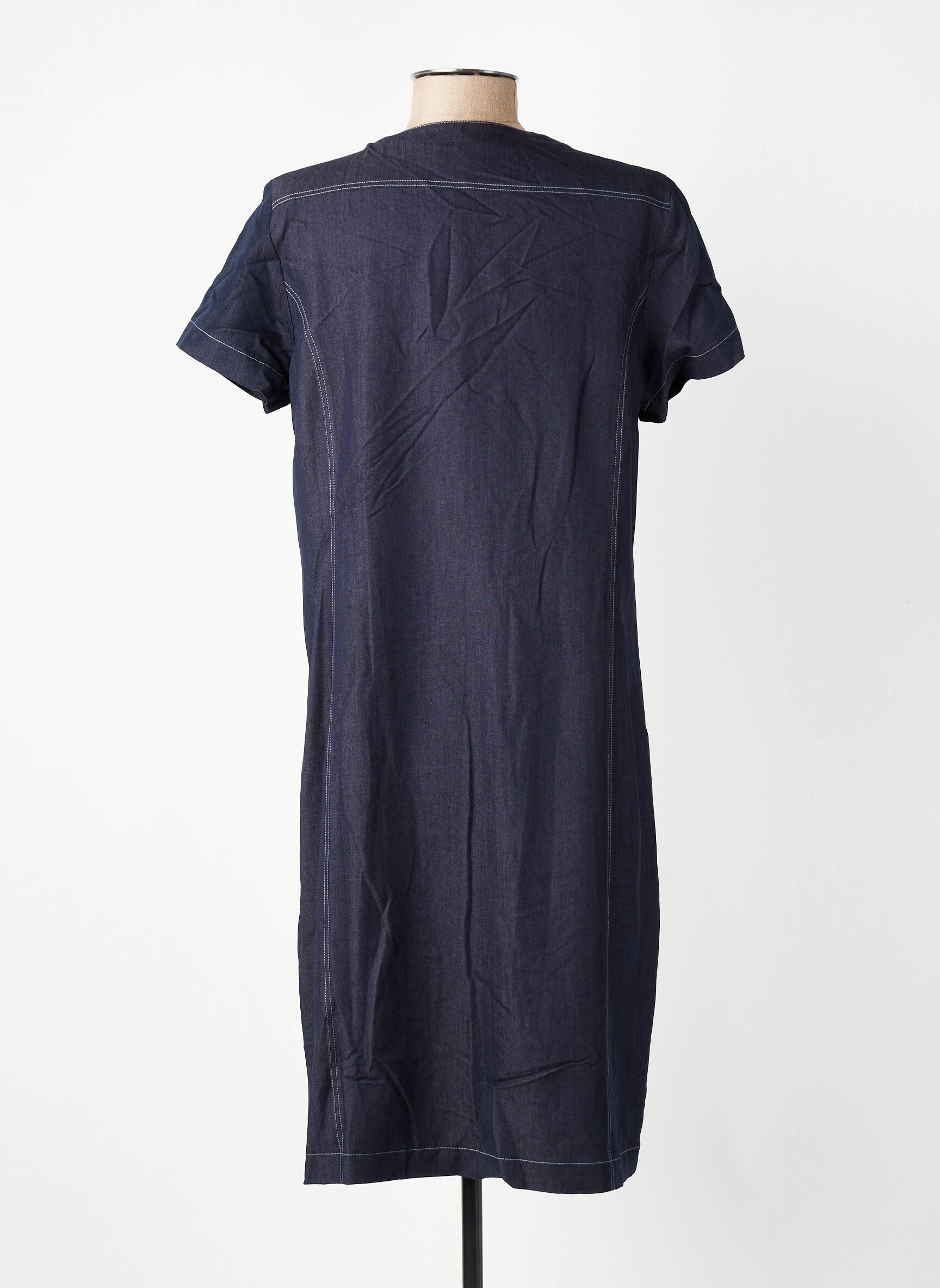 Rochie midi mâneci scurte mâneci scurte albastru GEVANA femeie