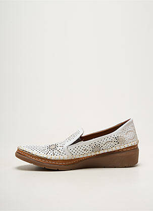 Mocasini material neted toc de 4 la 6 cm alb MADORY femeie