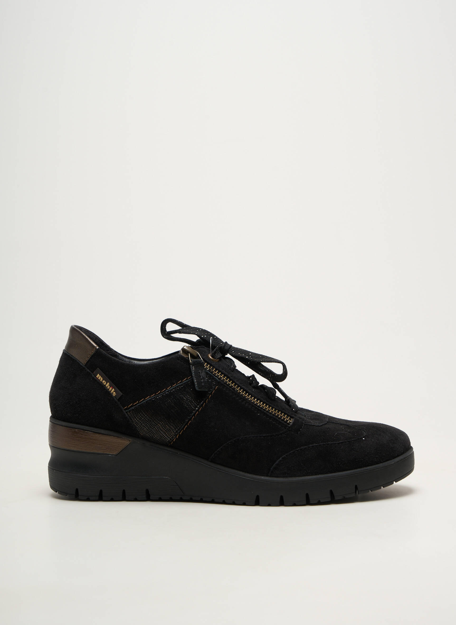Adidași vârf rotund toc de 4 la 6 cm negru MOBILS femeie