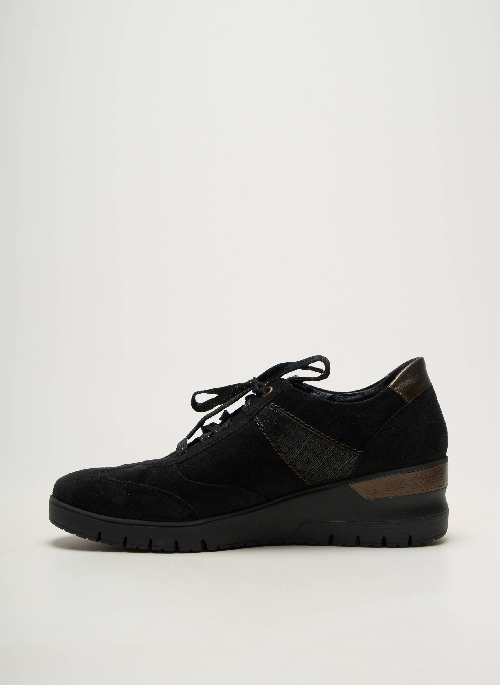 Adidași vârf rotund toc de 4 la 6 cm negru MOBILS femeie