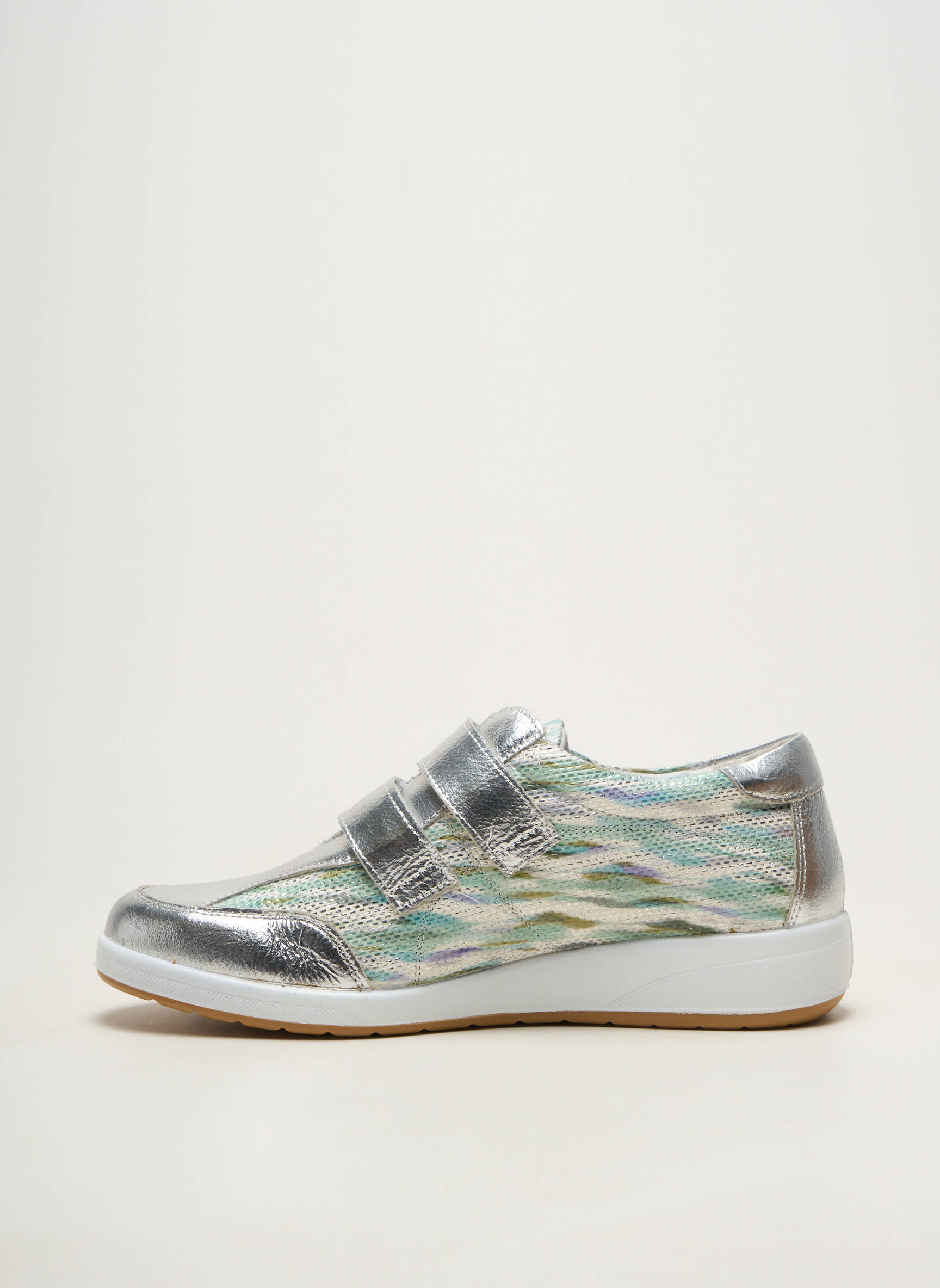 Adidași material neted toc plat până la 3 cm argintiu INFINI femeie