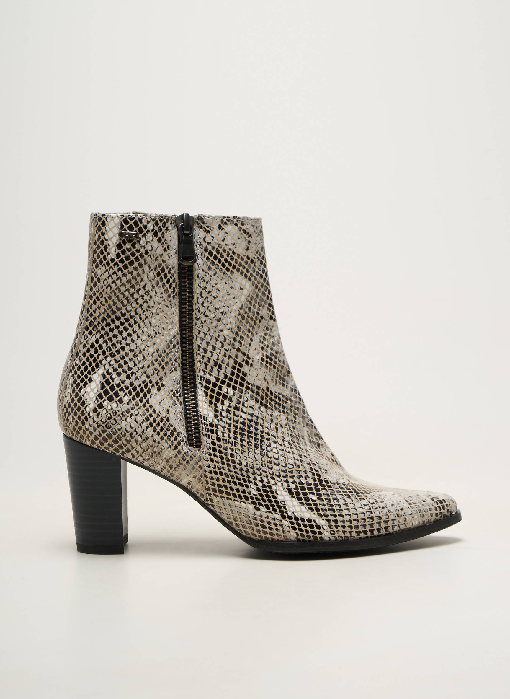 Botine/ghete material neted toc de 7 la 9 cm gri GEO-REINO femeie