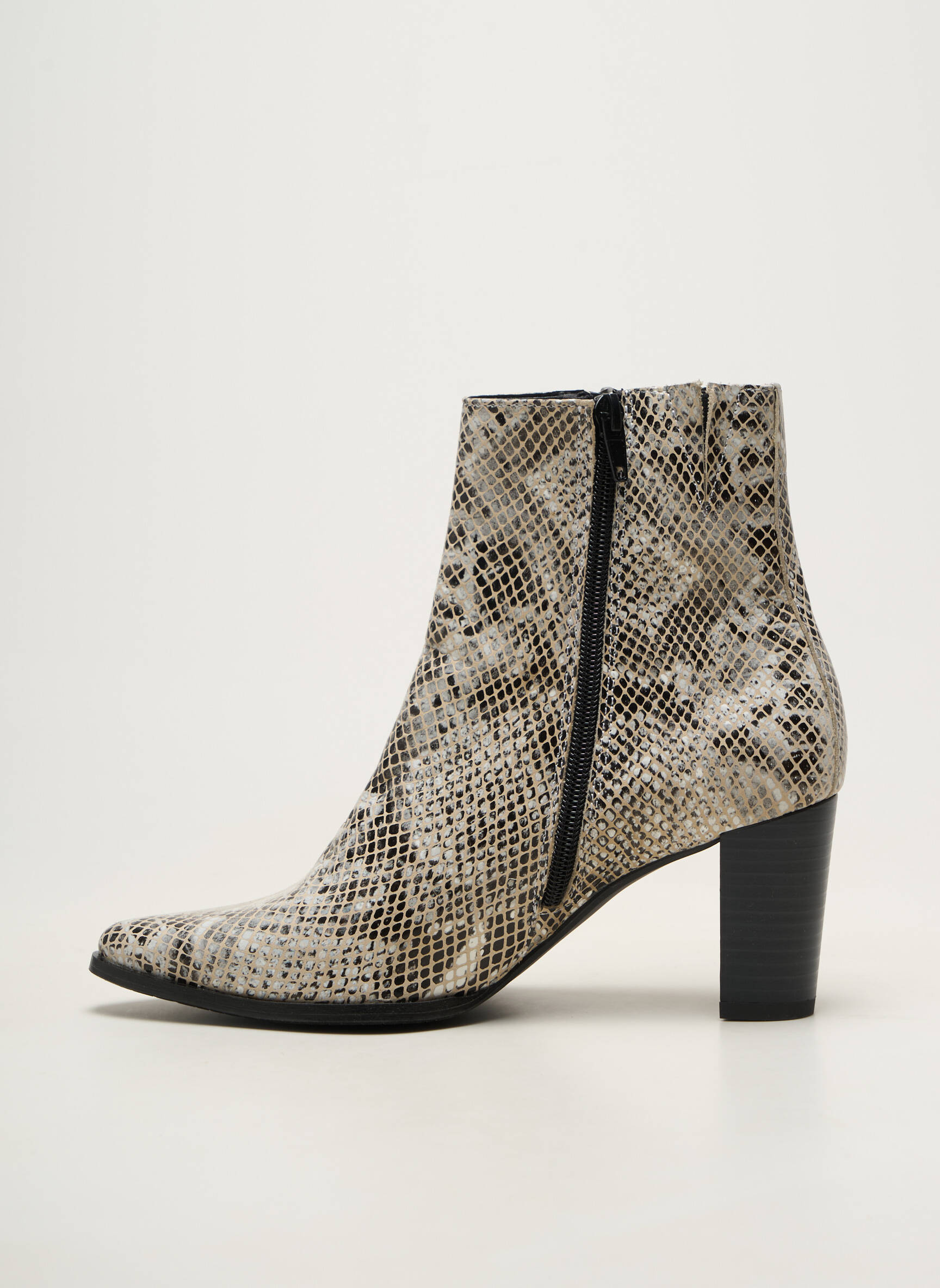 Botine/ghete material neted toc de 7 la 9 cm gri GEO-REINO femeie