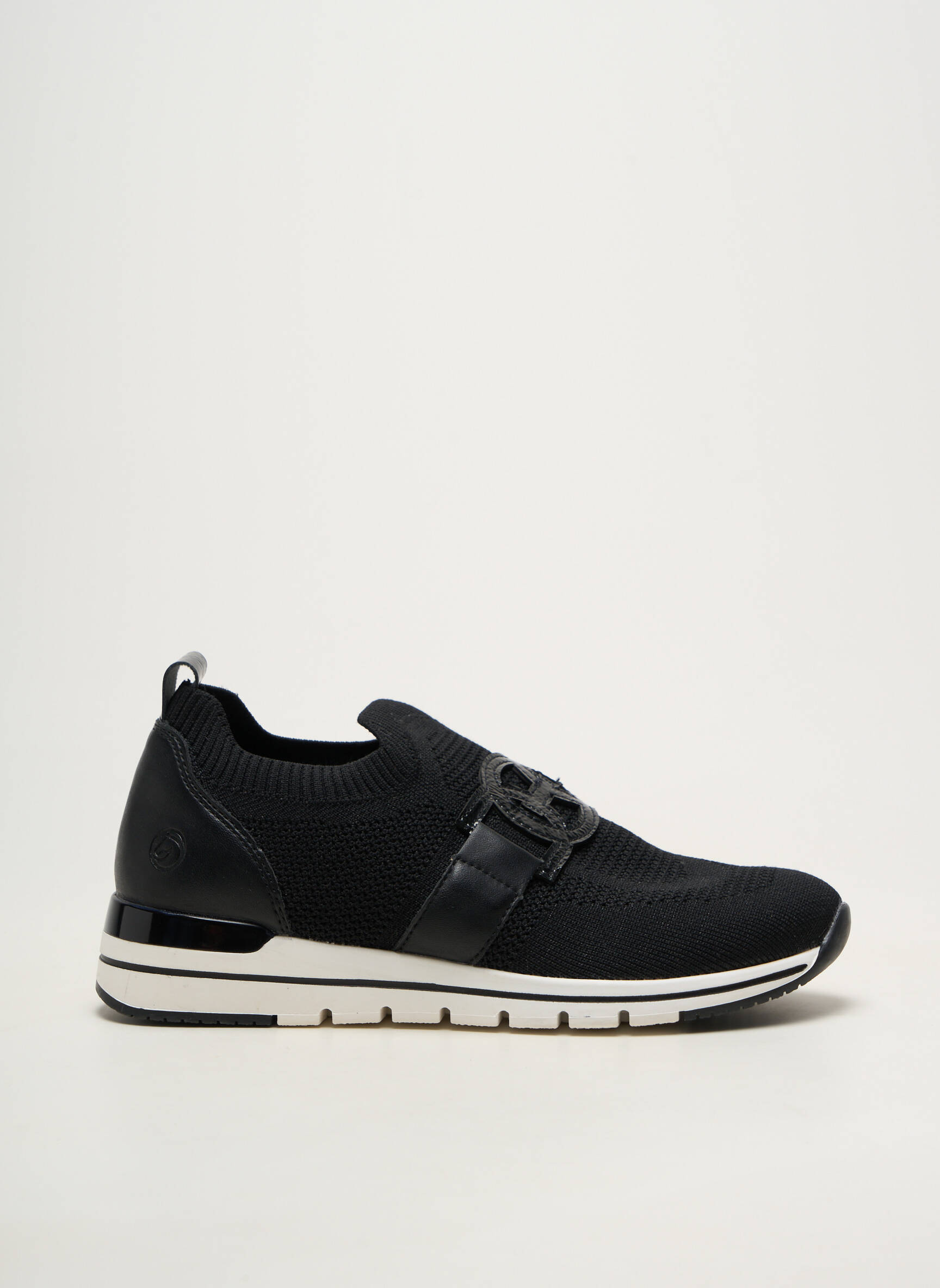 Adidași vârf rotund toc plat până la 3 cm negru REMONTE femeie