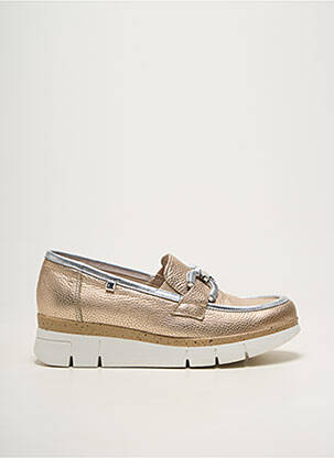 Mocasini material neted toc de 4 la 6 cm auriu DORKING femeie