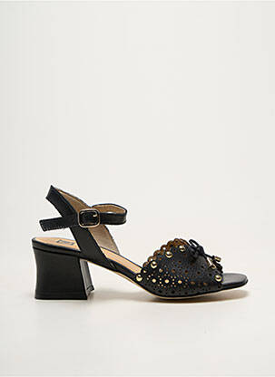 Sandale/pantofi decupați material neted toc de 4 la 6 cm negru FLUCHOS femeie