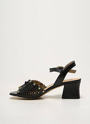 Sandale/pantofi decupați material neted toc de 4 la 6 cm negru FLUCHOS femeie