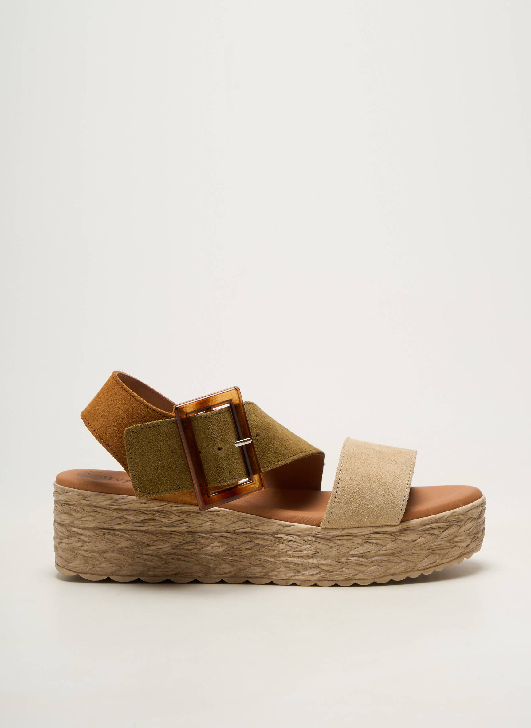 Espadrile platformă toc de 4 la 6 cm verde EVA FRUTOS femeie