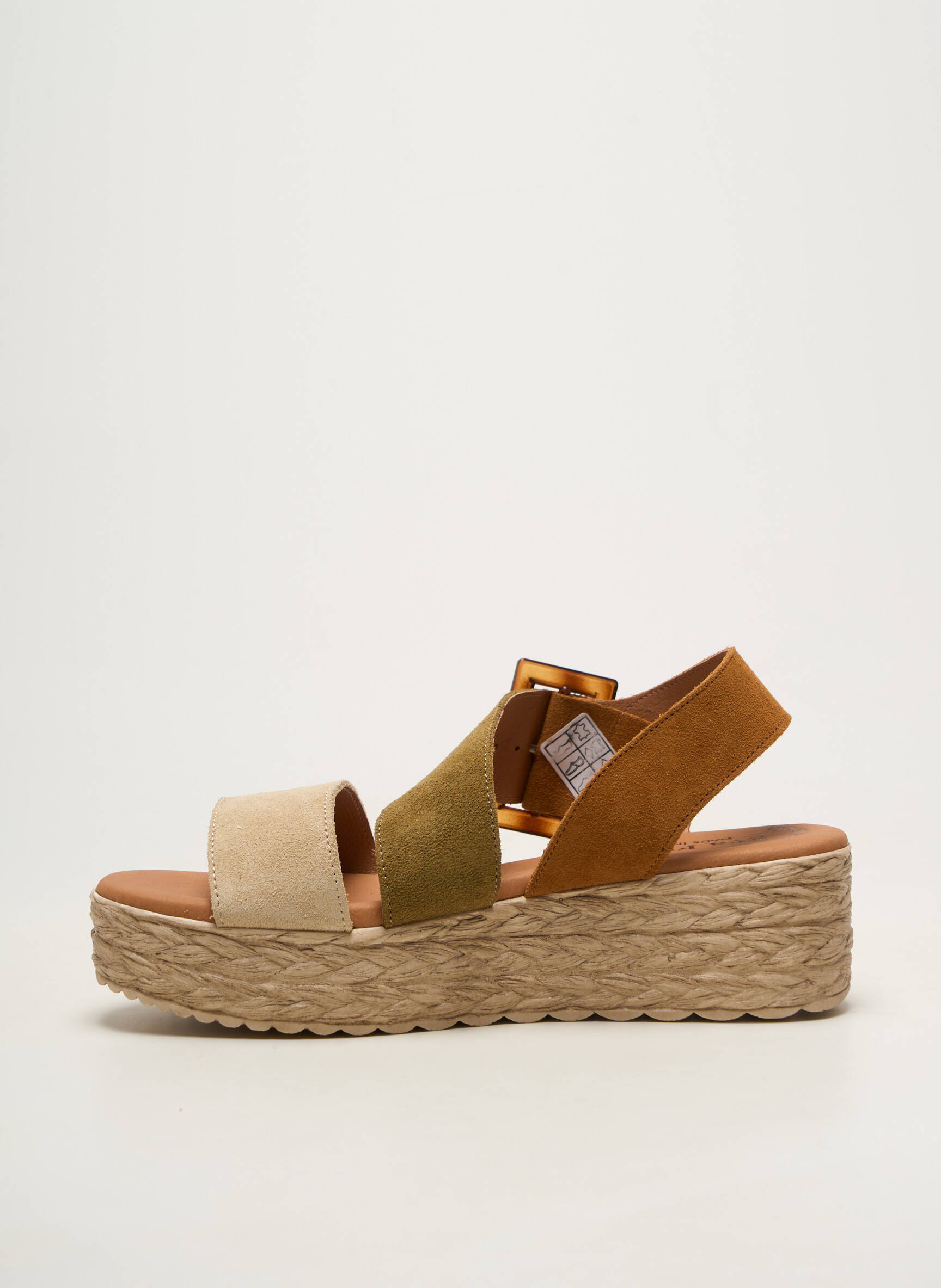 Espadrile platformă toc de 4 la 6 cm verde EVA FRUTOS femeie