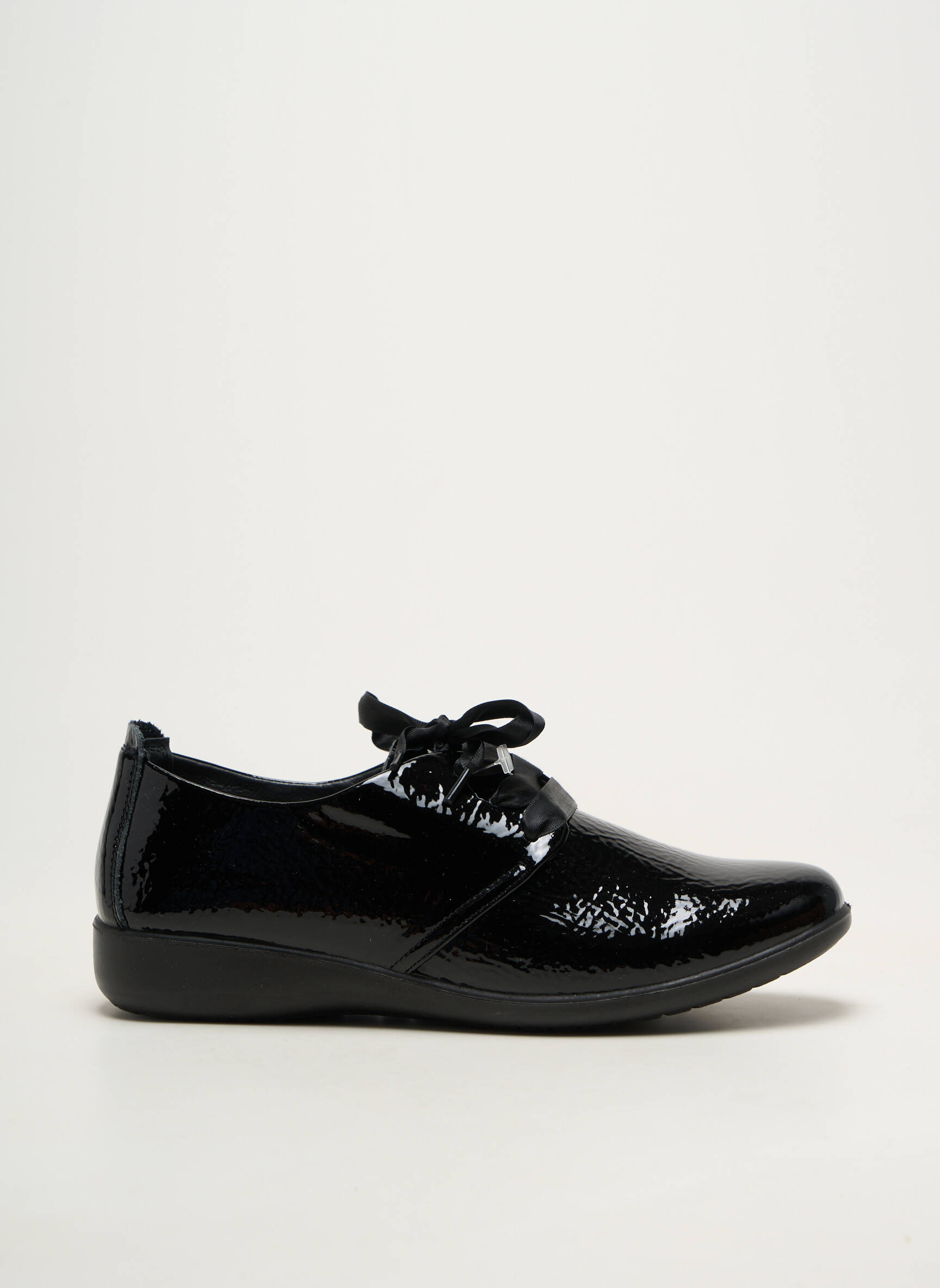 Derby-uri material neted toc plat până la 3 cm negru INEA femeie
