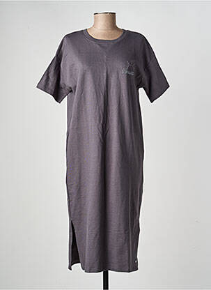 Rochie midi mâneci scurte mâneci scurte gri DEELUXE femeie