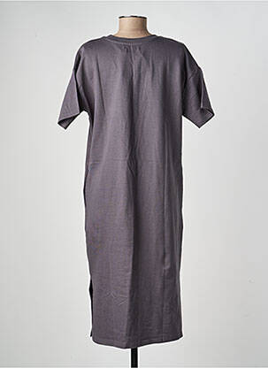 Rochie midi mâneci scurte mâneci scurte gri DEELUXE femeie