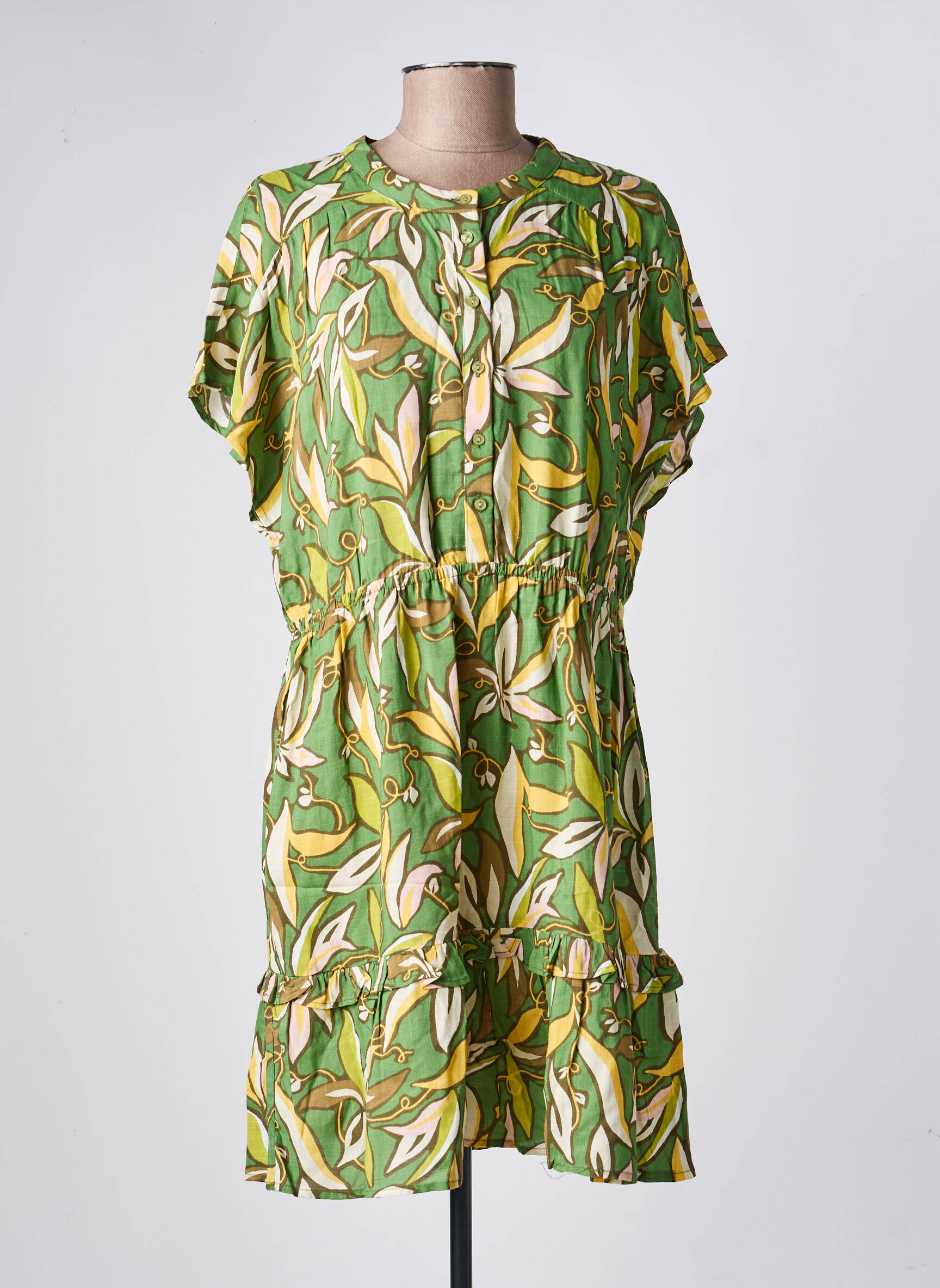 Rochie scurtă mâneci scurte mâneci scurte verde AN' GE femeie