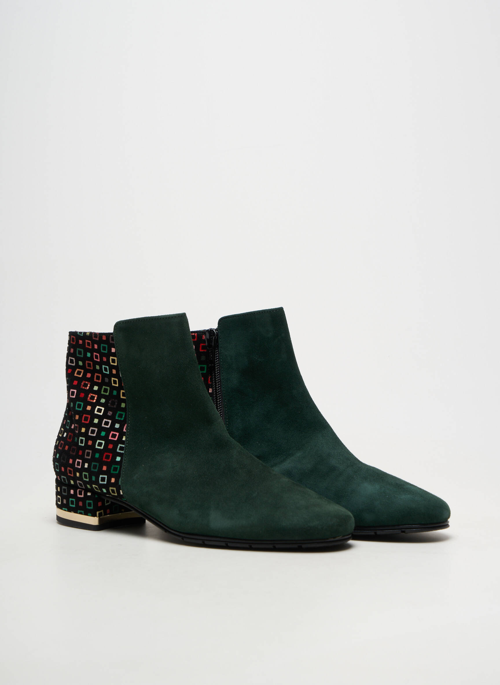 Botine/ghete toc mic toc plat până la 3 cm verde BRUNATE femeie