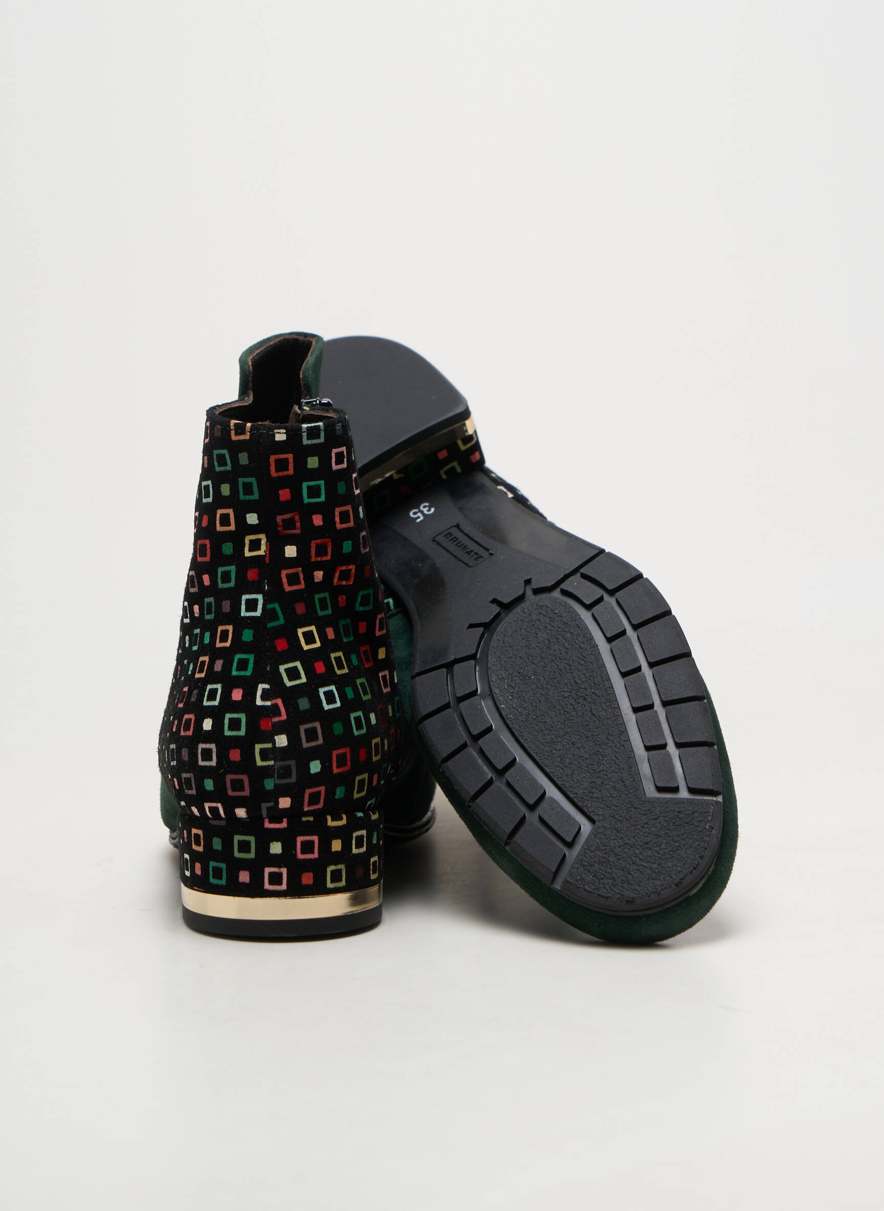 Botine/ghete toc mic toc plat până la 3 cm verde BRUNATE femeie