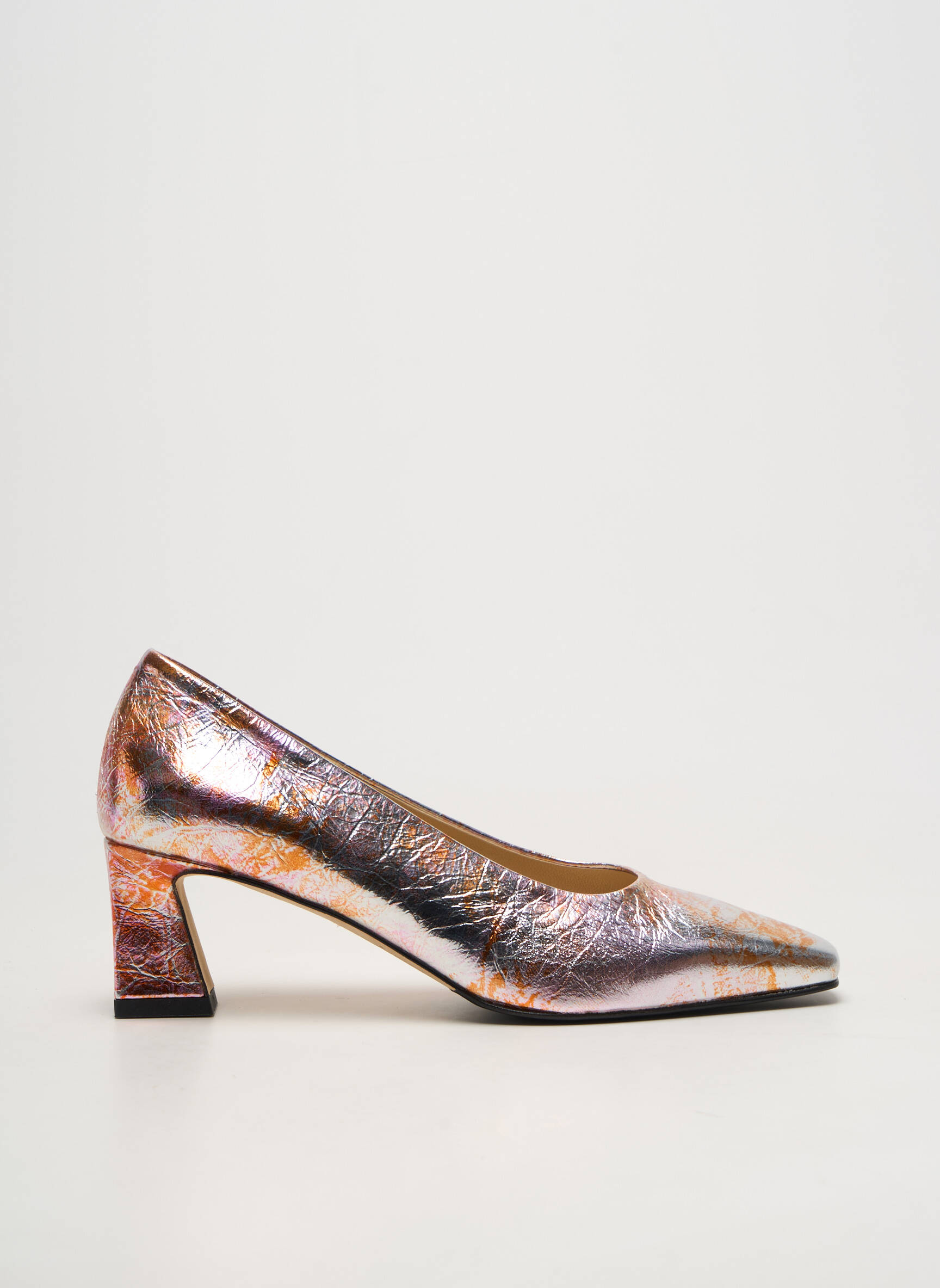 Pantofi cu toc material neted toc de 4 la 6 cm roz BRUNATE femeie