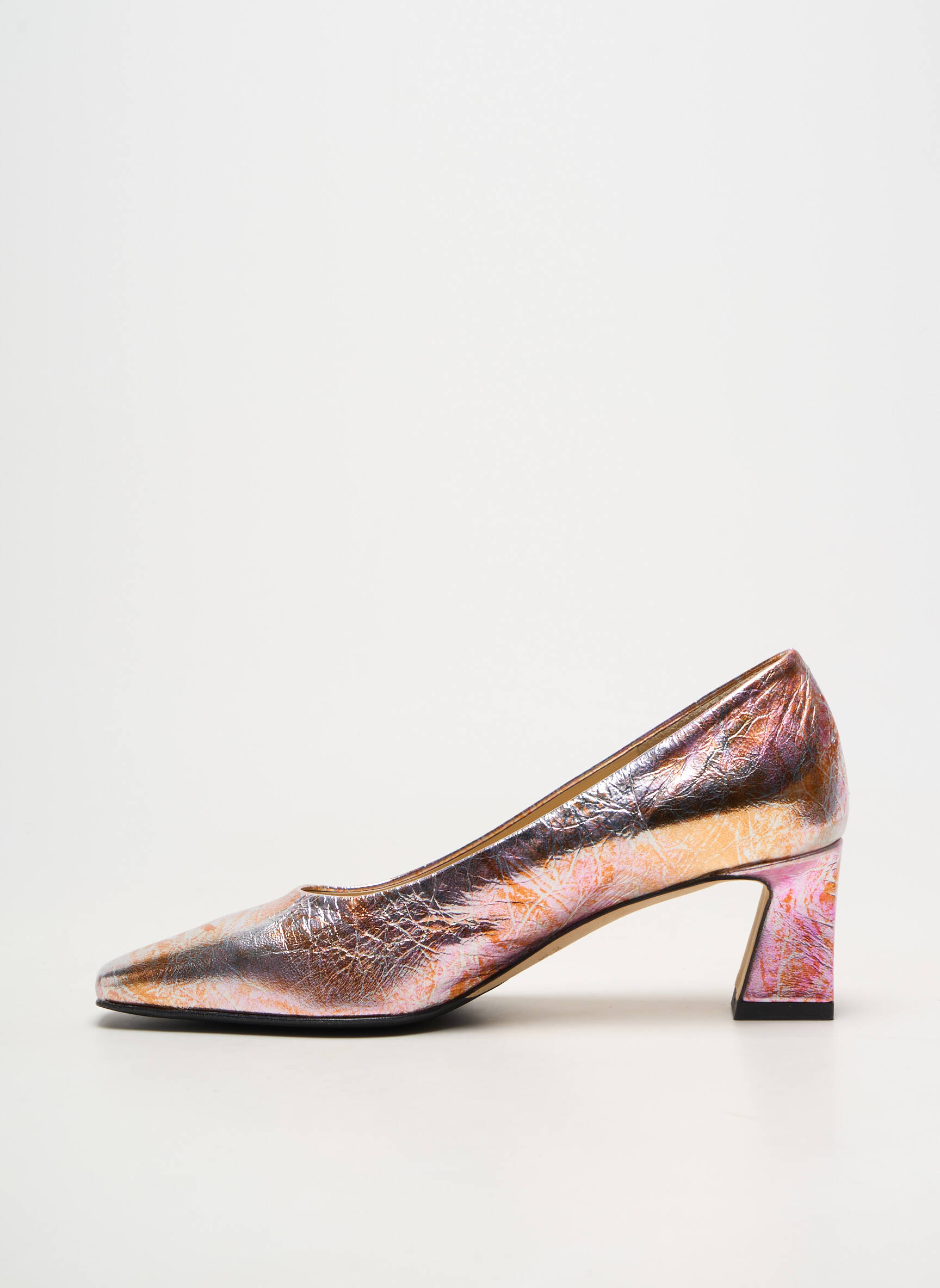 Pantofi cu toc material neted toc de 4 la 6 cm roz BRUNATE femeie