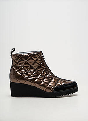 Botine/ghete material neted toc de 4 la 6 cm maro AZUREE femeie