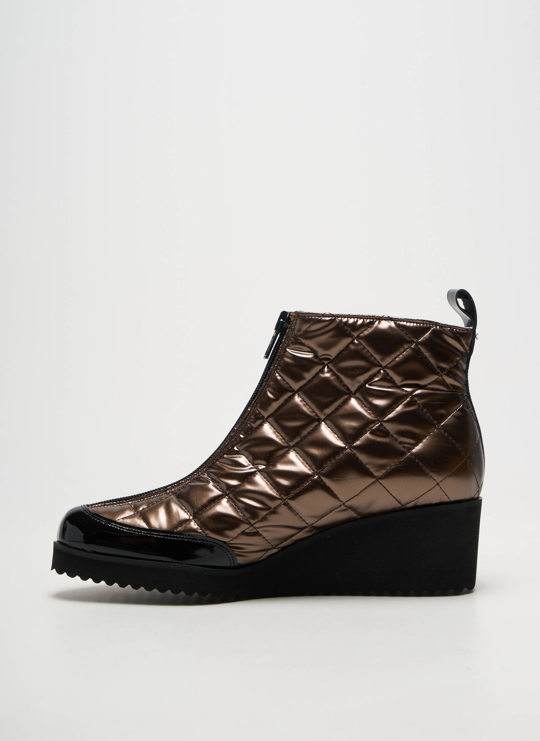 Botine/ghete material neted toc de 4 la 6 cm maro AZUREE femeie
