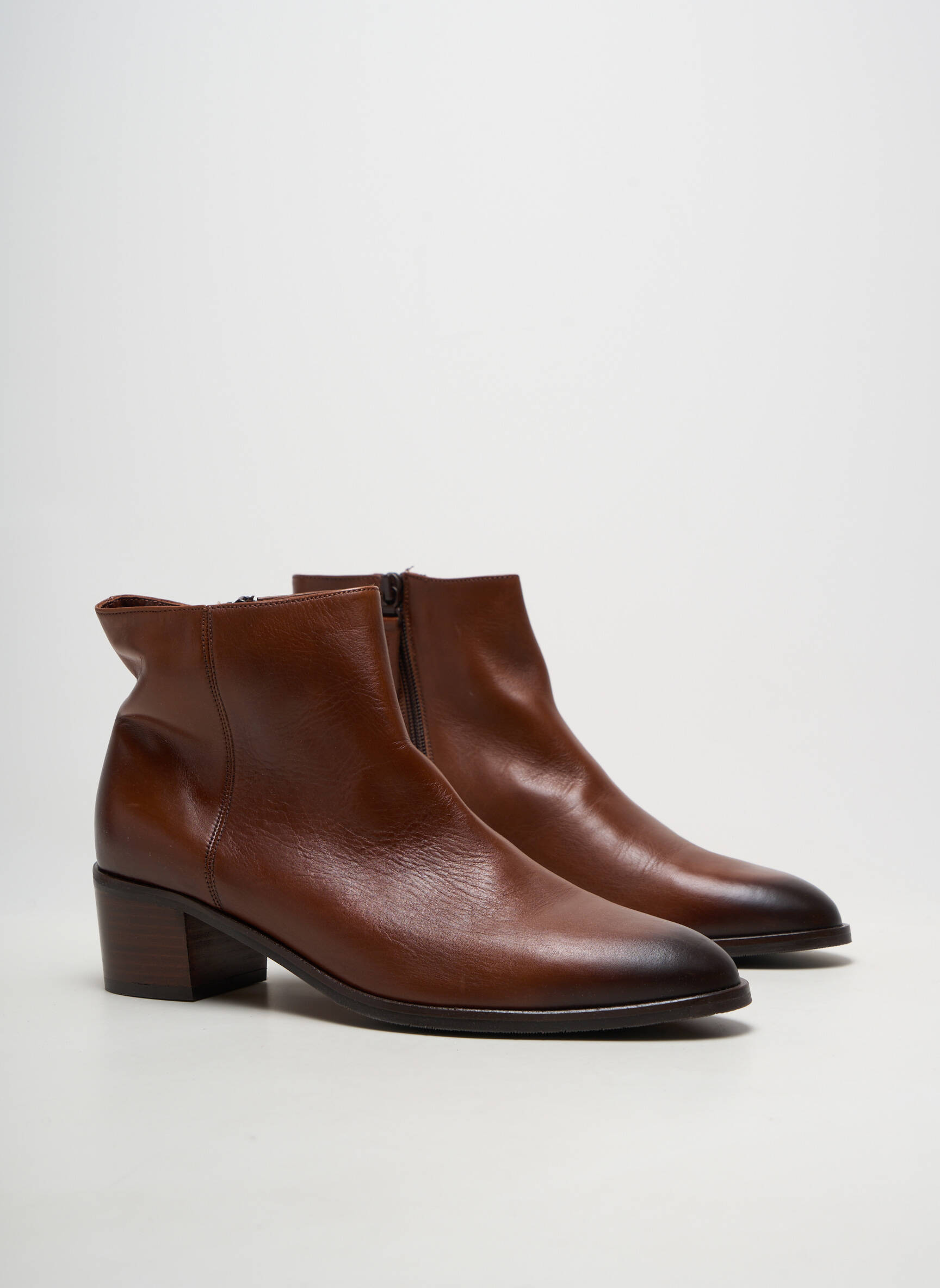Botine/ghete material neted toc de 4 la 6 cm maro PERTINI femeie