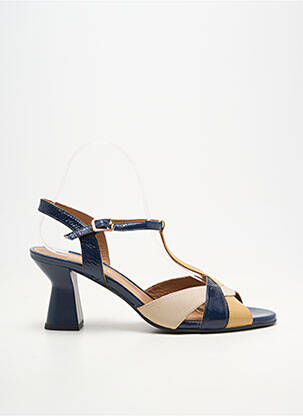 Sandale/pantofi decupați material neted toc de 7 la 9 cm albastru LODI LOVE femeie