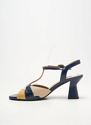 Sandale/pantofi decupați material neted toc de 7 la 9 cm albastru LODI LOVE femeie