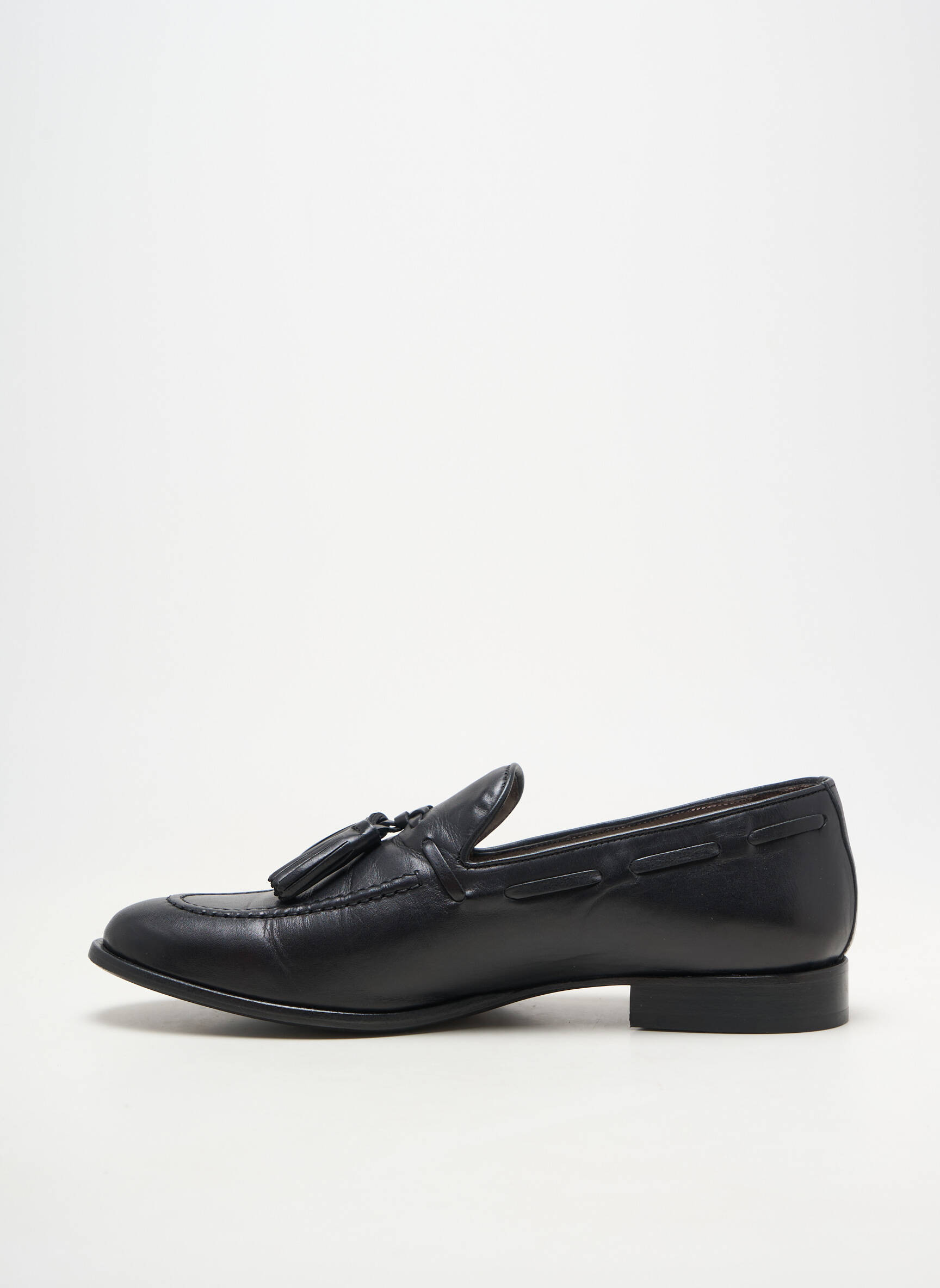 Mocasini material neted toc plat până la 3 cm negru PERTINI femeie