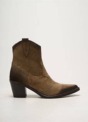 Botine/ghete material neted toc de 4 la 6 cm verde EMANUELE CRASTO femeie
