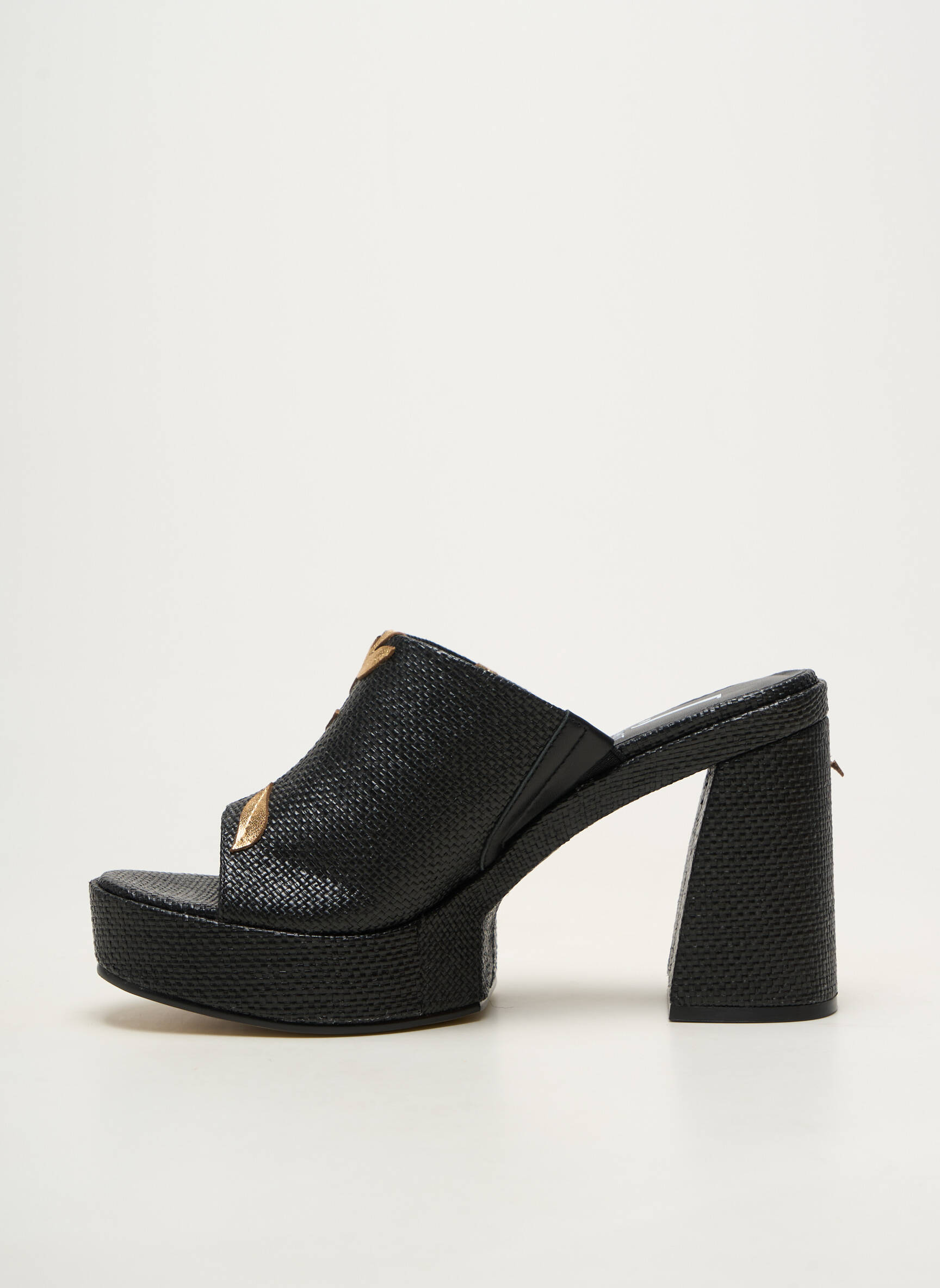 Sandale/pantofi decupați material neted toc înalt de 10cm și mai mult negru JEANNOT femeie