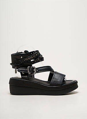 Sandale/pantofi decupați material neted toc de 4 la 6 cm negru A.S.98 femeie