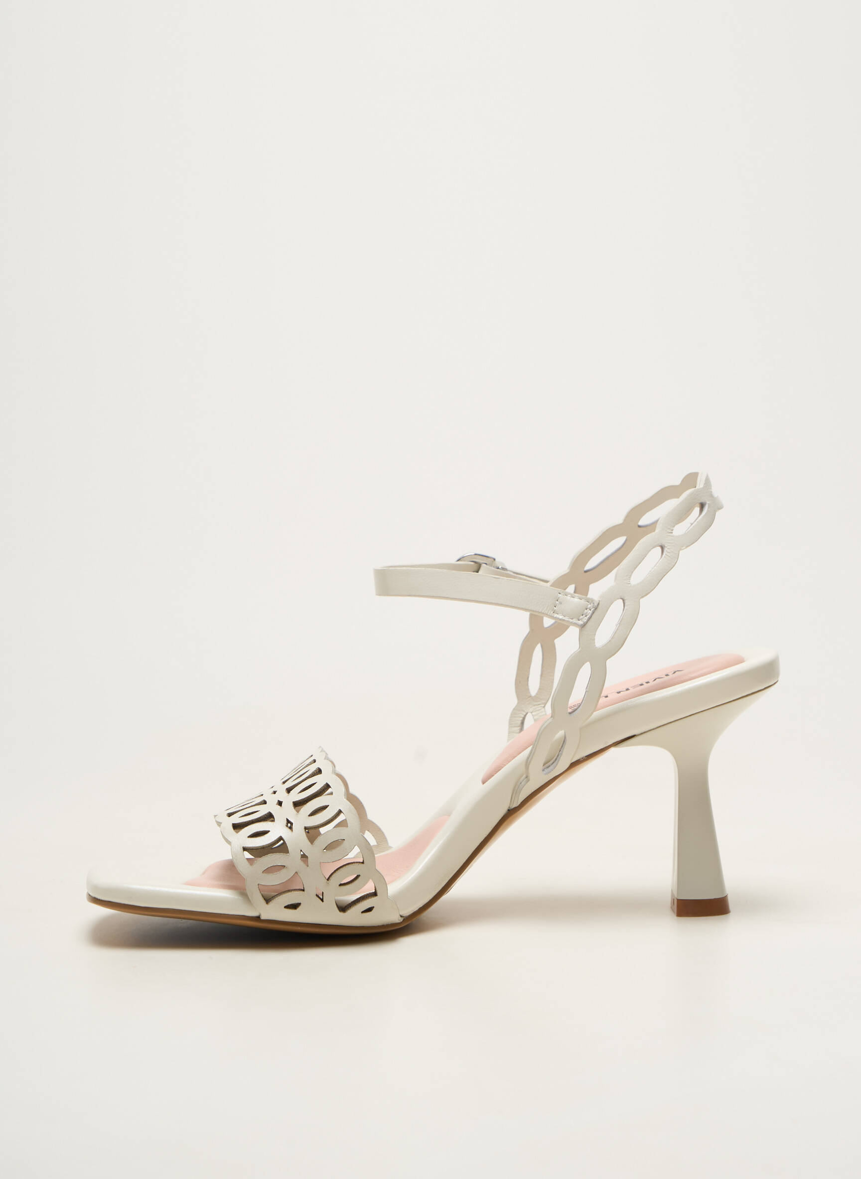 Sandale/pantofi decupați toc cui. toc de 7 la 9 cm alb VIVIEN LEE femeie