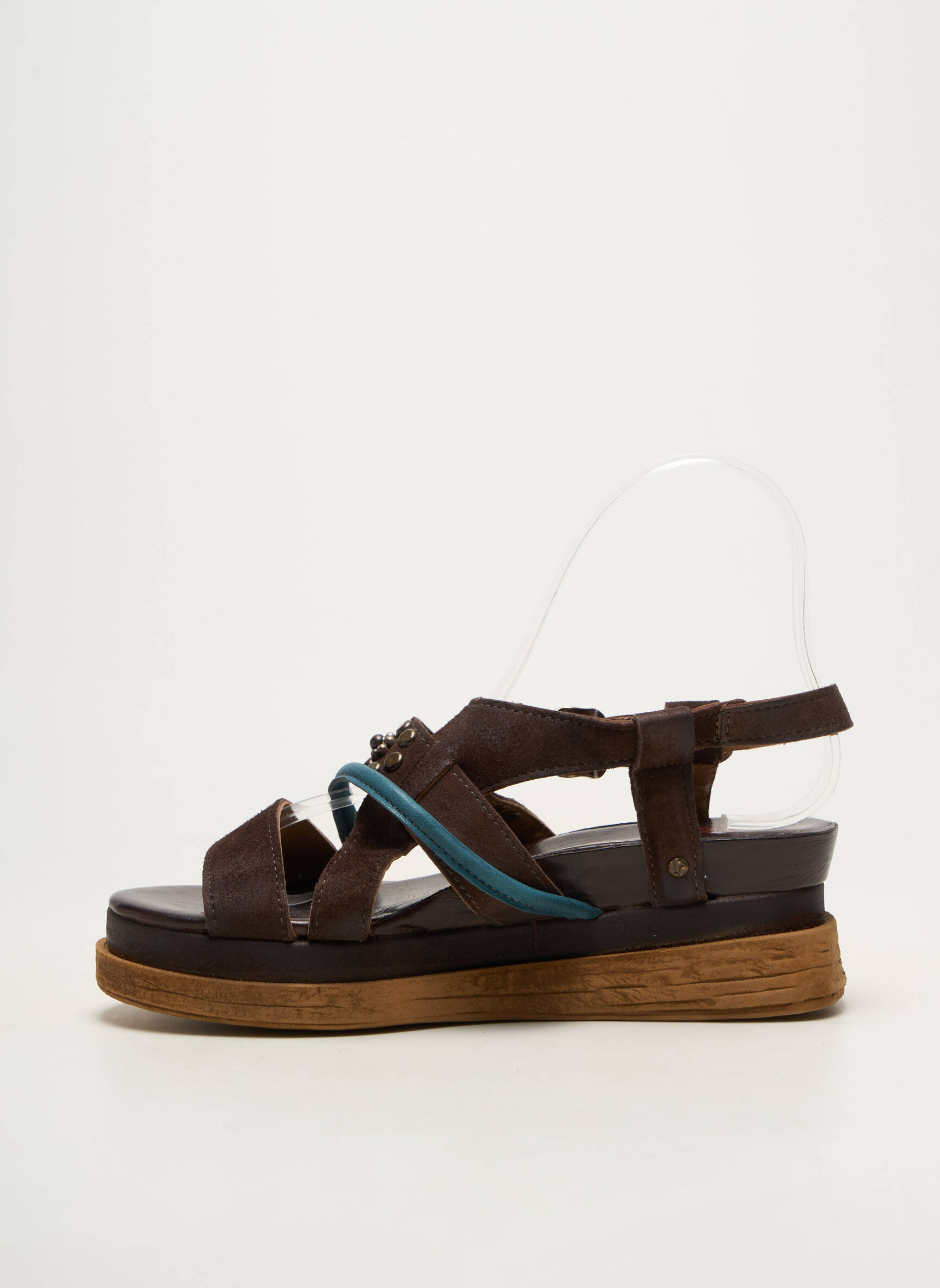 Sandale/pantofi decupați material neted toc de 4 la 6 cm maro A.S.98 femeie
