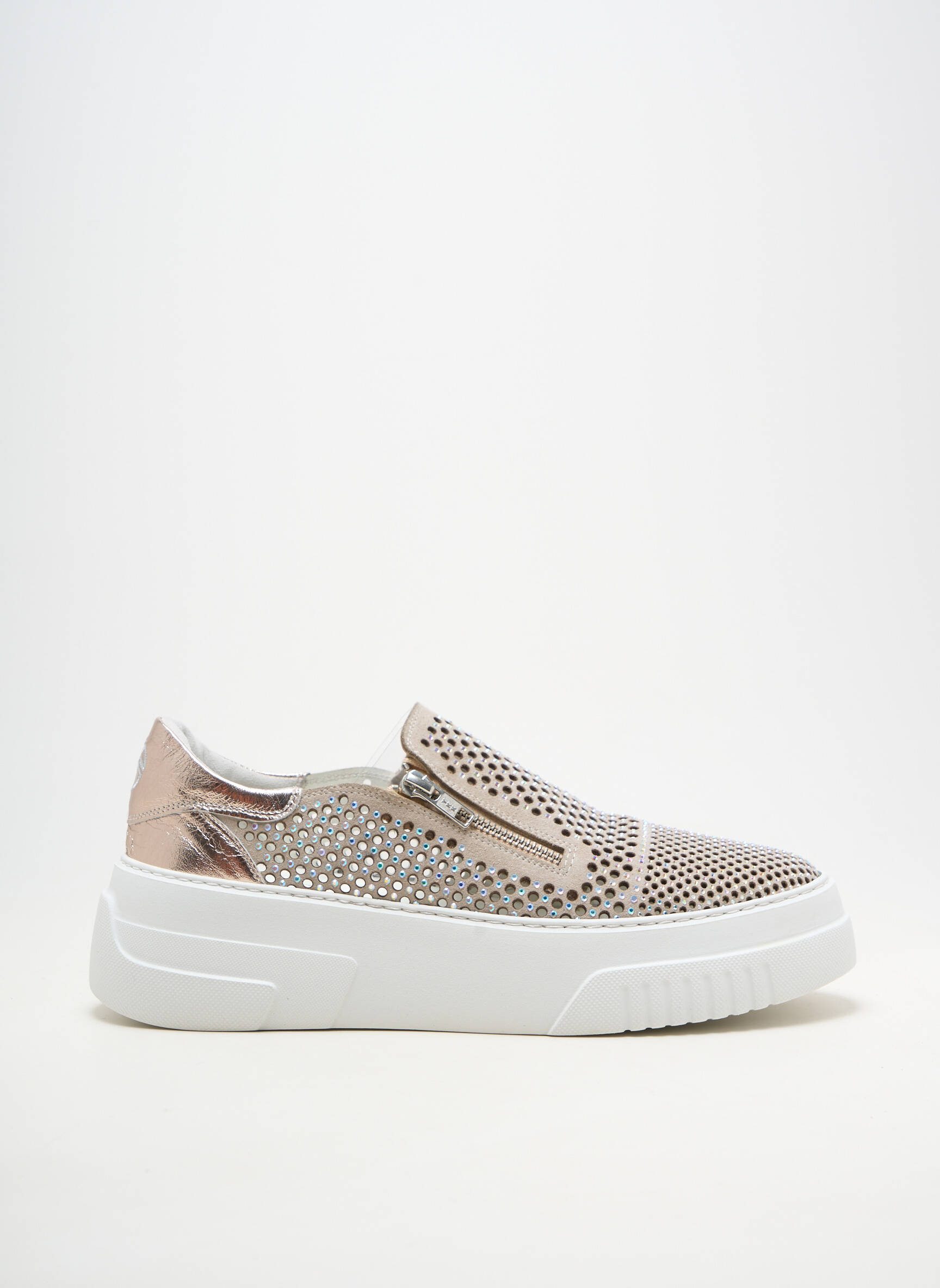 Adidași platformă toc de 4 la 6 cm bej FRU.IT femeie