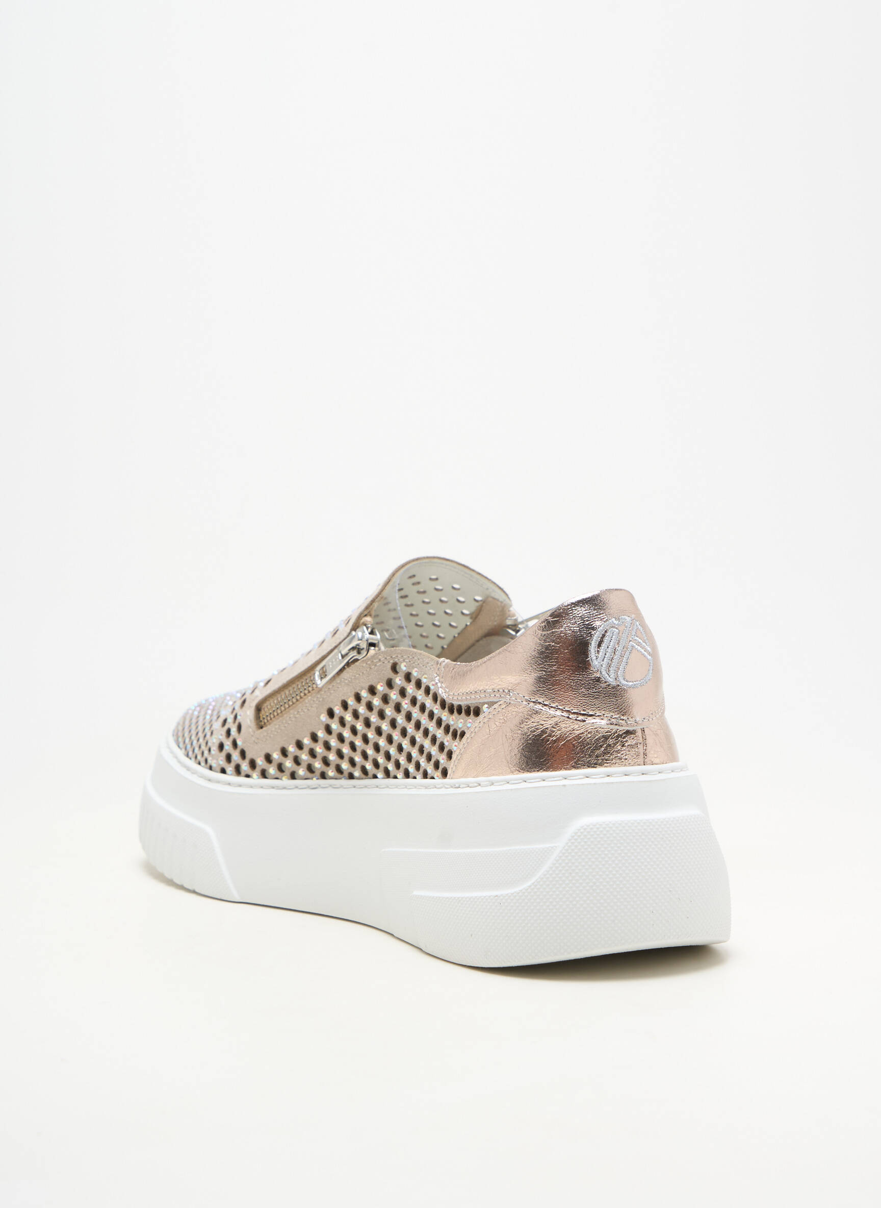 Adidași platformă toc de 4 la 6 cm bej FRU.IT femeie