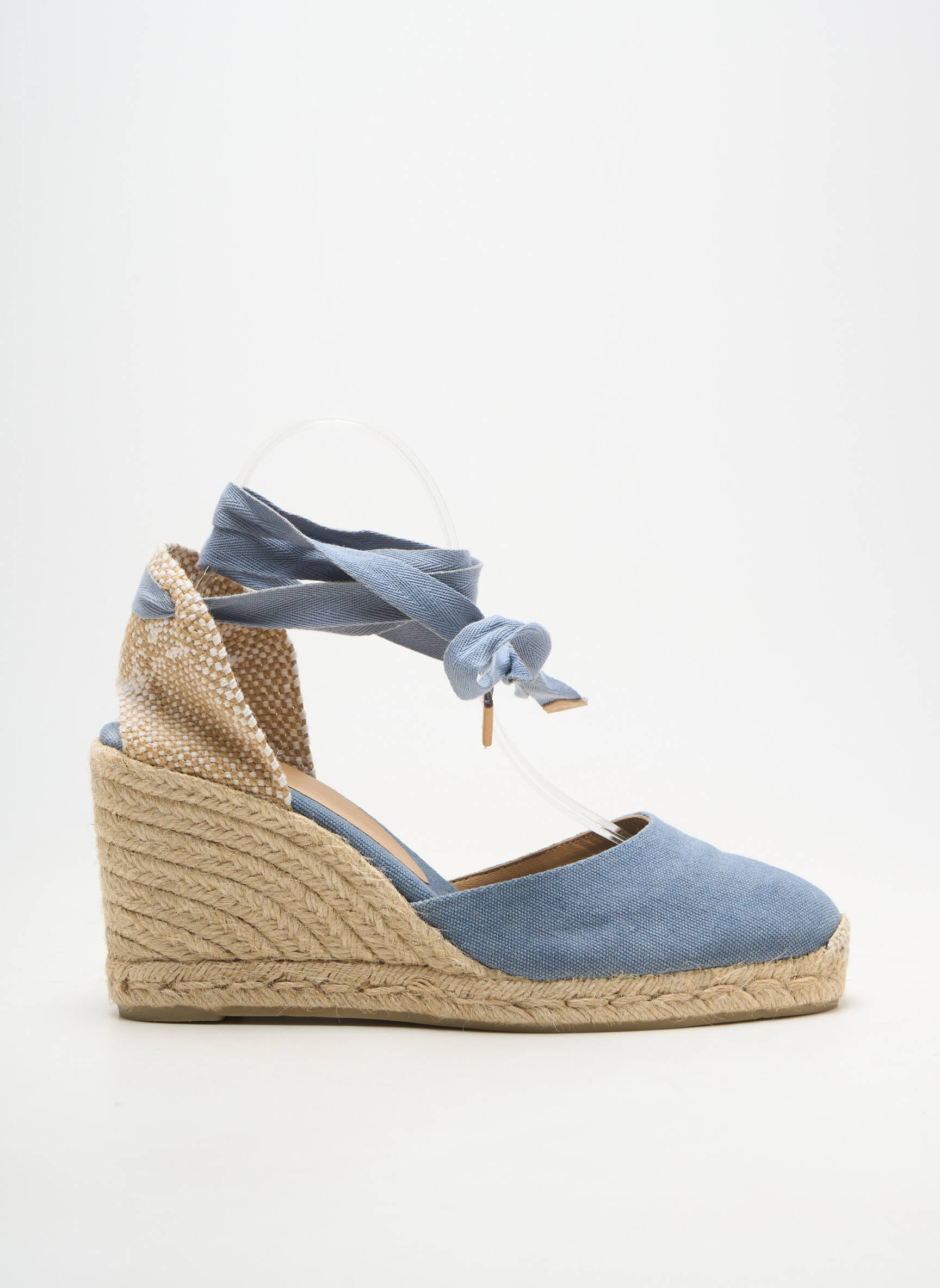 Espadrile închidere cu șireturi toc de 7 la 9 cm albastru CASTANER femeie