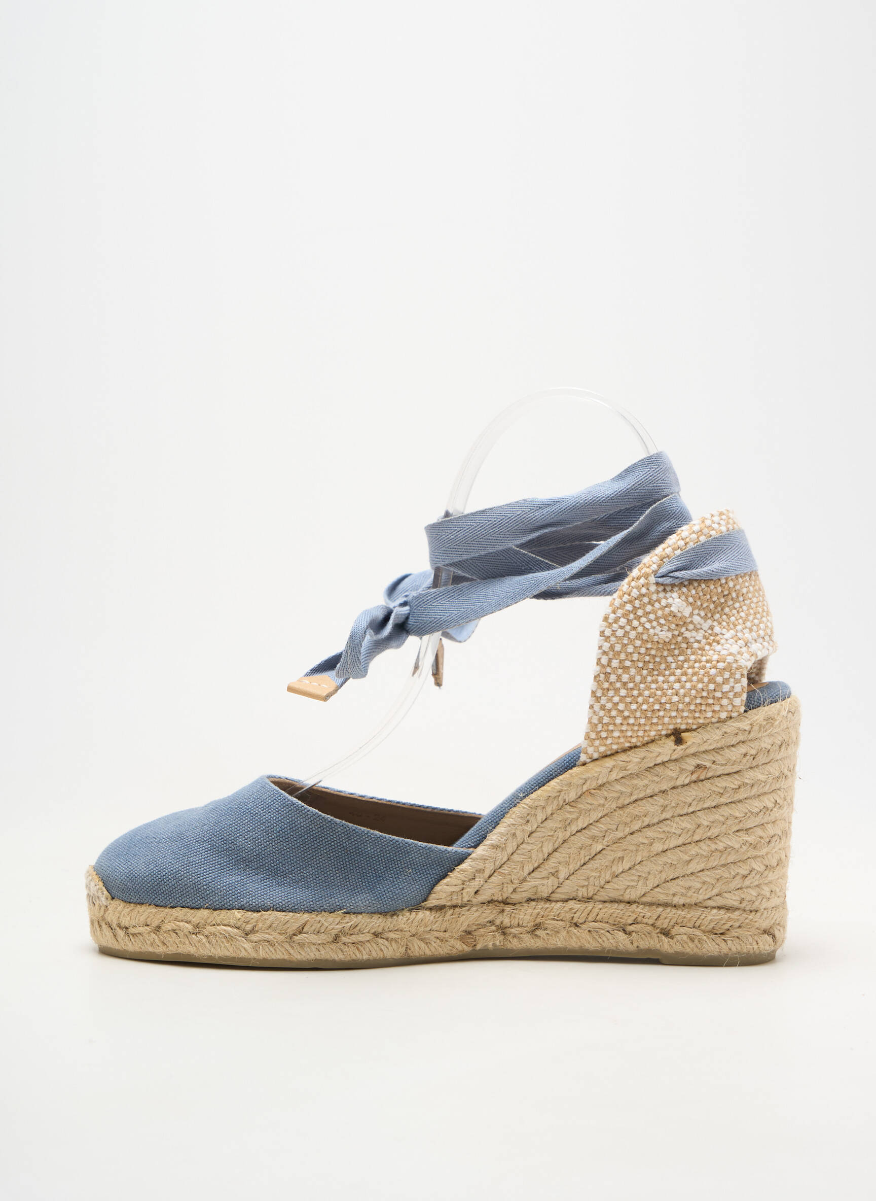 Espadrile închidere cu șireturi toc de 7 la 9 cm albastru CASTANER femeie