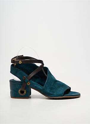 Sandale/pantofi decupați material neted toc de 4 la 6 cm albastru A.S.98 femeie