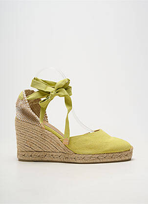 Espadrile vârf rotund toc de 7 la 9 cm verde CASTANER femeie