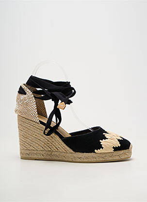 Espadrile închidere cu șireturi toc de 7 la 9 cm negru CASTANER femeie