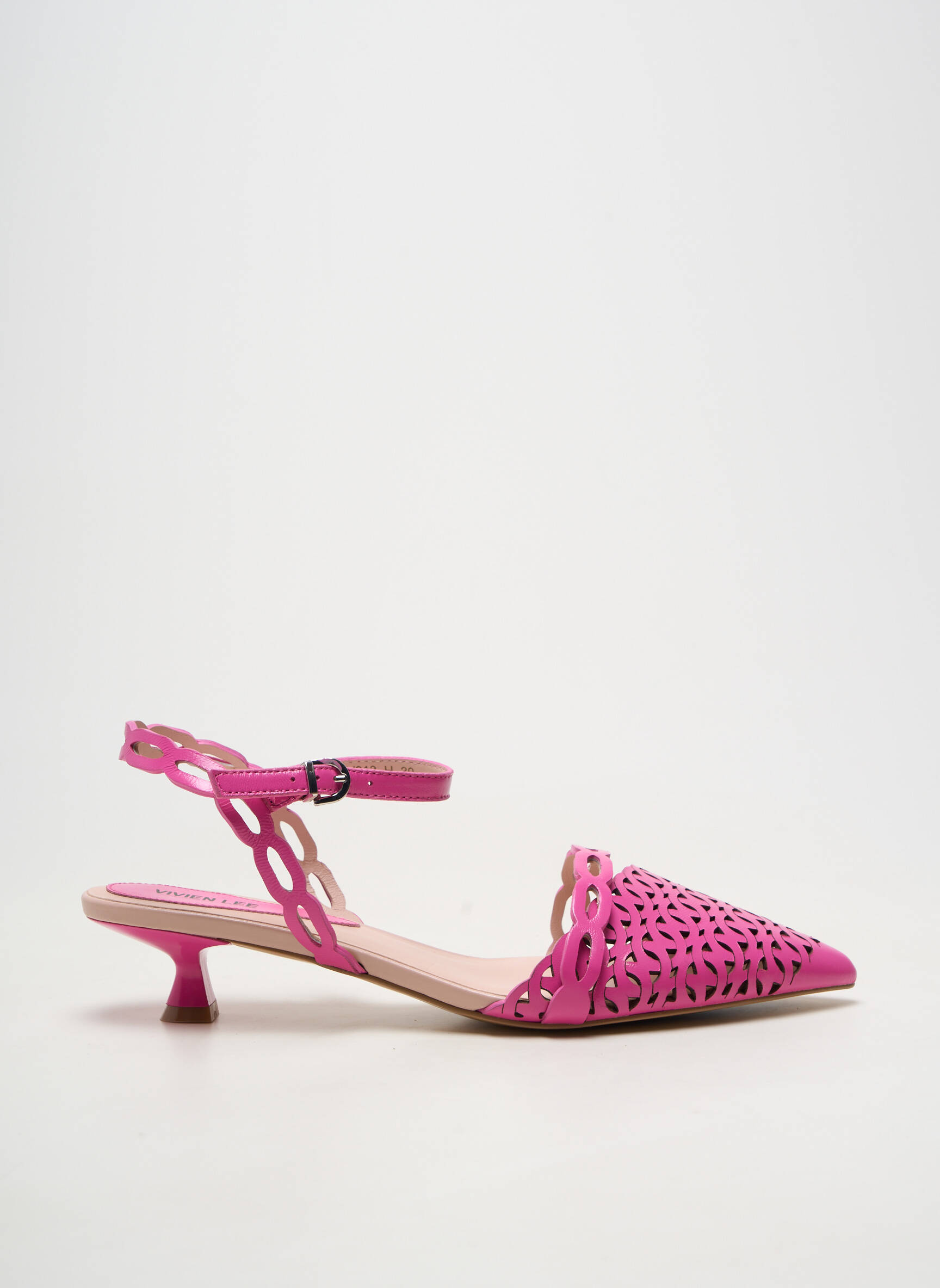 Sandale/pantofi decupați toc cui. toc de 4 la 6 cm roz VIVIEN LEE femeie