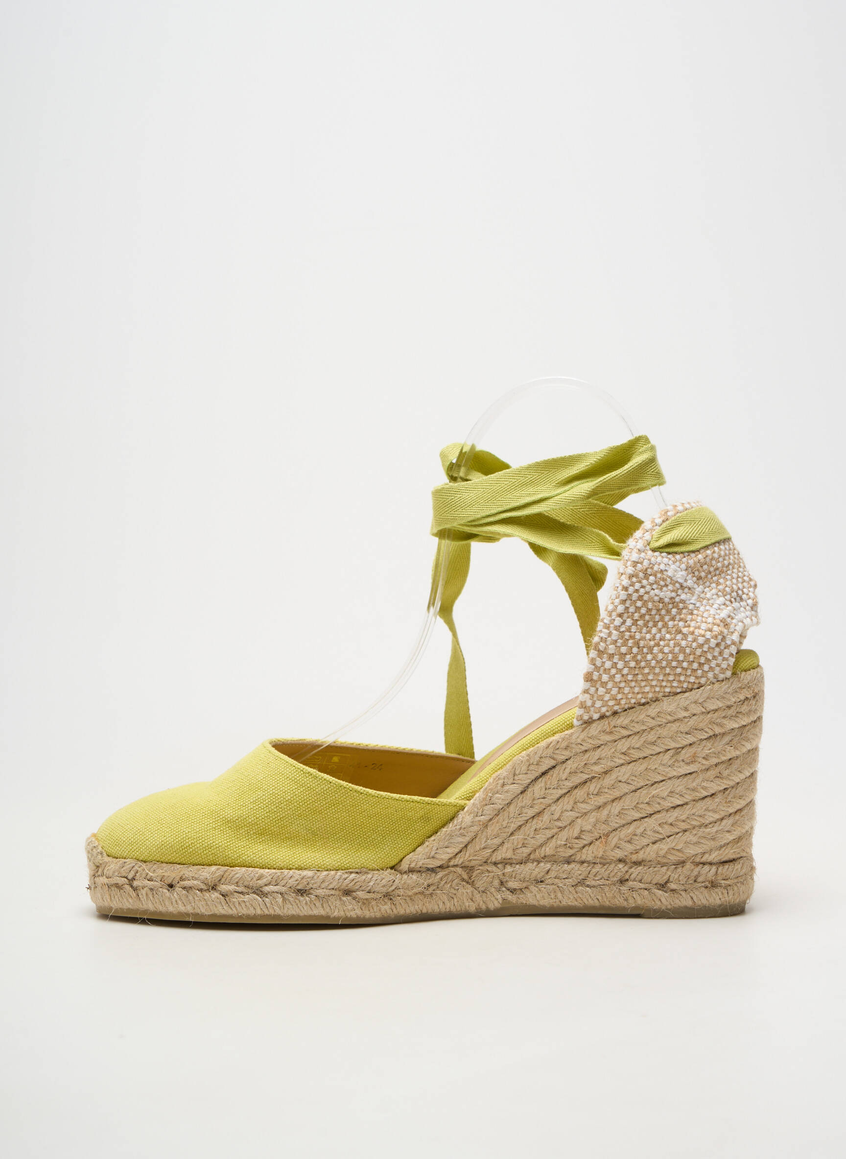 Espadrile vârf rotund toc de 7 la 9 cm verde CASTANER femeie