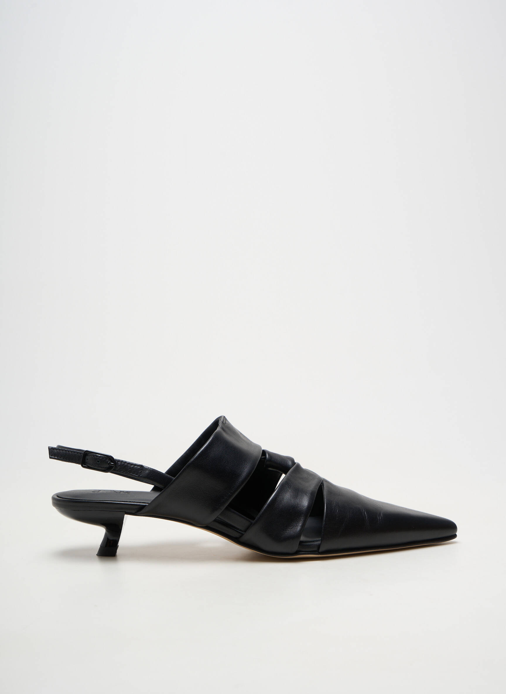 Sandale/pantofi decupați toc cui. toc plat până la 3 cm negru JVAM femeie
