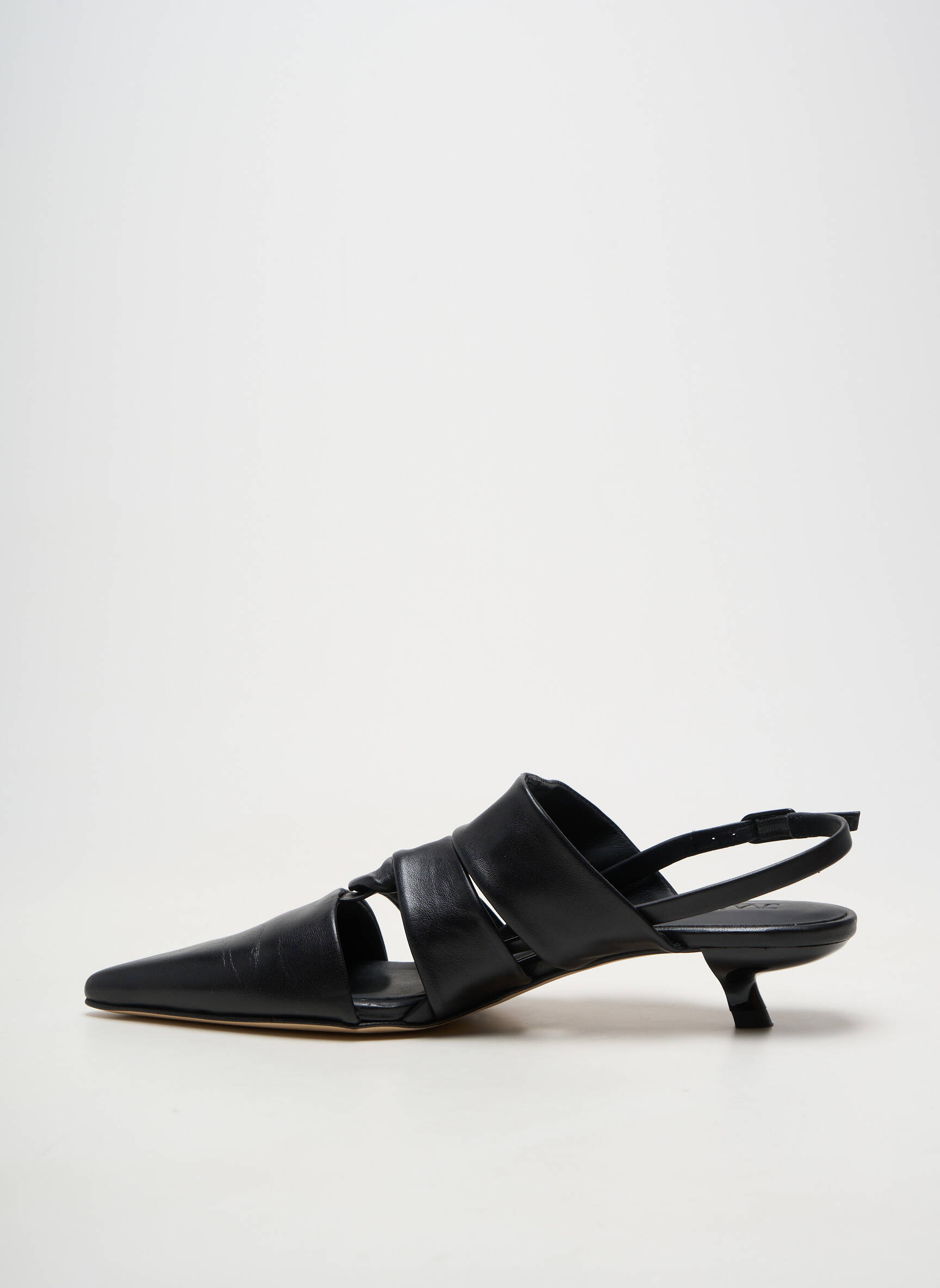 Sandale/pantofi decupați toc cui. toc plat până la 3 cm negru JVAM femeie