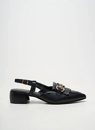 Sandale/pantofi decupați material neted toc de 4 la 6 cm negru MJUS femeie